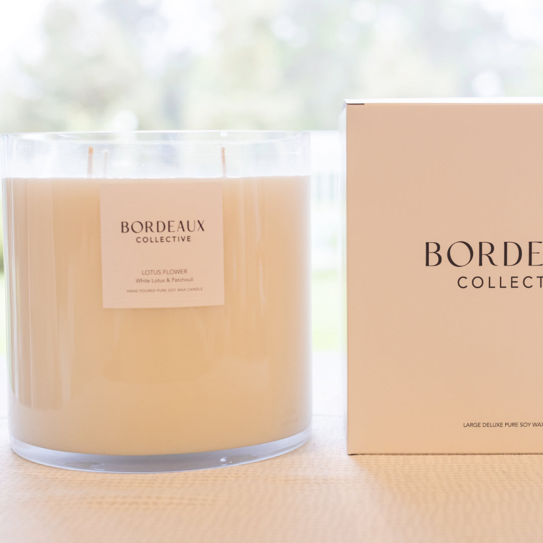 LOTUS FLOWER - Lotus, Vanilla & Patchouli Large Deluxe Candle