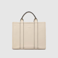 Manhattan Tote Bag - Biscotti with Black Trim