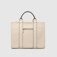 Manhattan Tote Bag - Biscotti with Black Trim