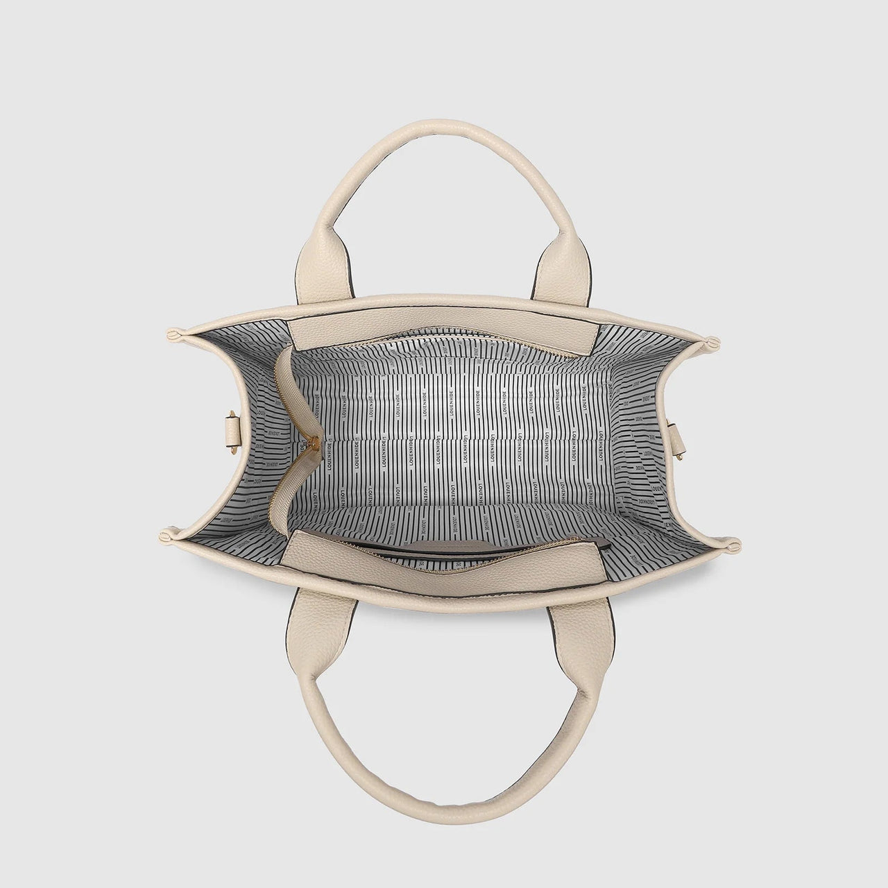 Manhattan Tote Bag - Biscotti with Black Trim
