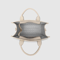Manhattan Tote Bag - Biscotti with Black Trim