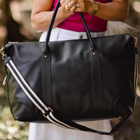 Alexis Stripe Weekender Travel Bag - Black Stripe