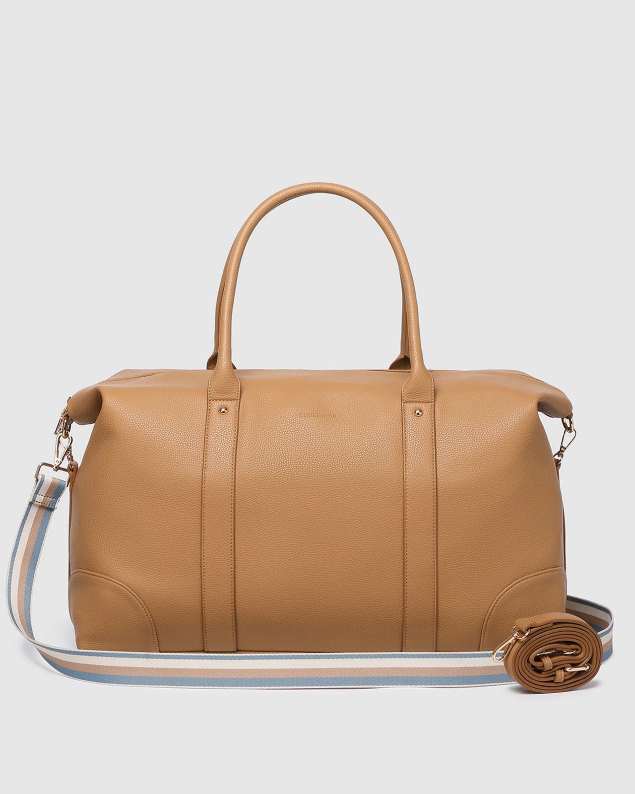 Alexis Stripe Weekender Travel Bag - Camel Stripe