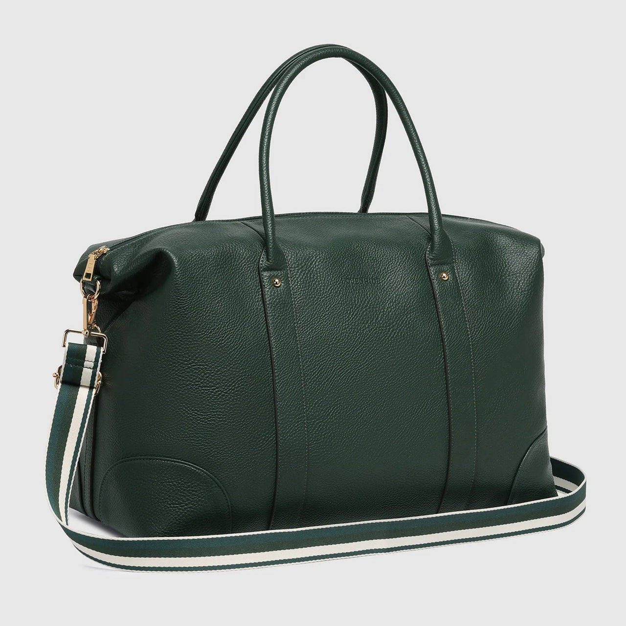Alexis Stripe Weekender Travel Bag - Forest Green Stripe