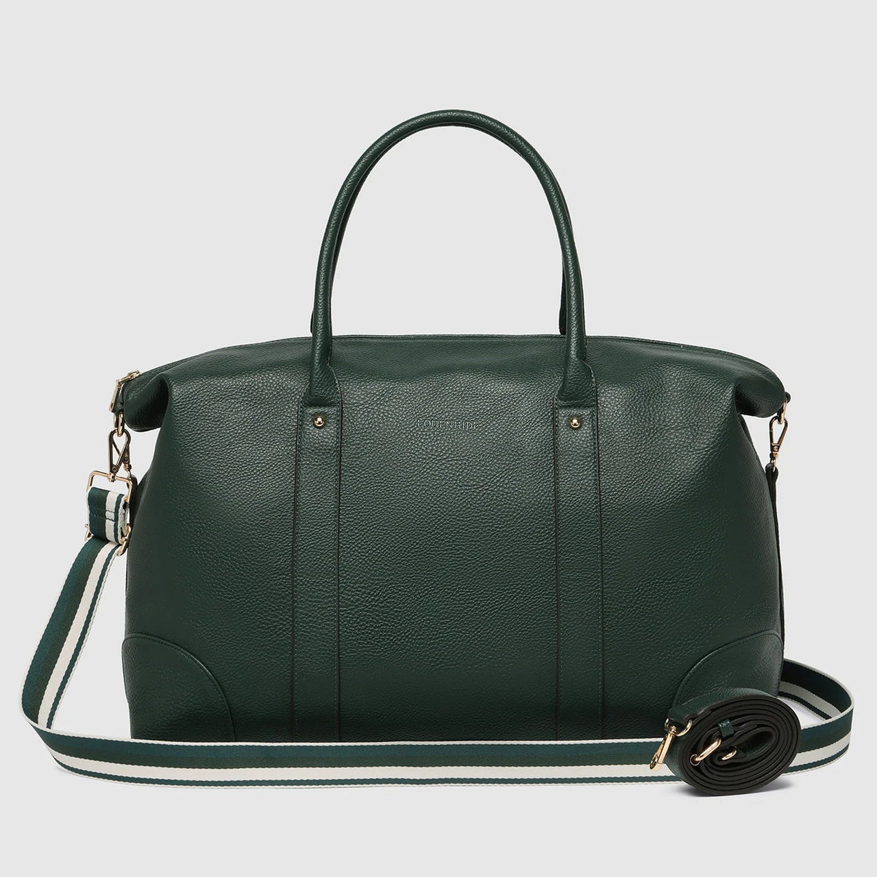 Alexis Stripe Weekender Travel Bag - Forest Green Stripe