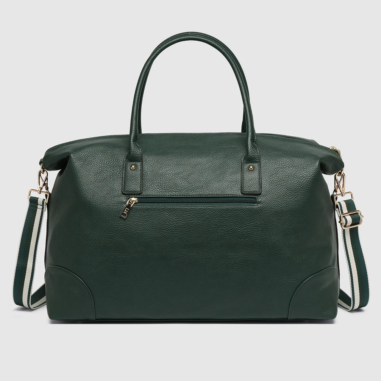 Alexis Stripe Weekender Travel Bag - Forest Green Stripe