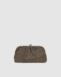 Goldie Clutch - Raffia Chocolate