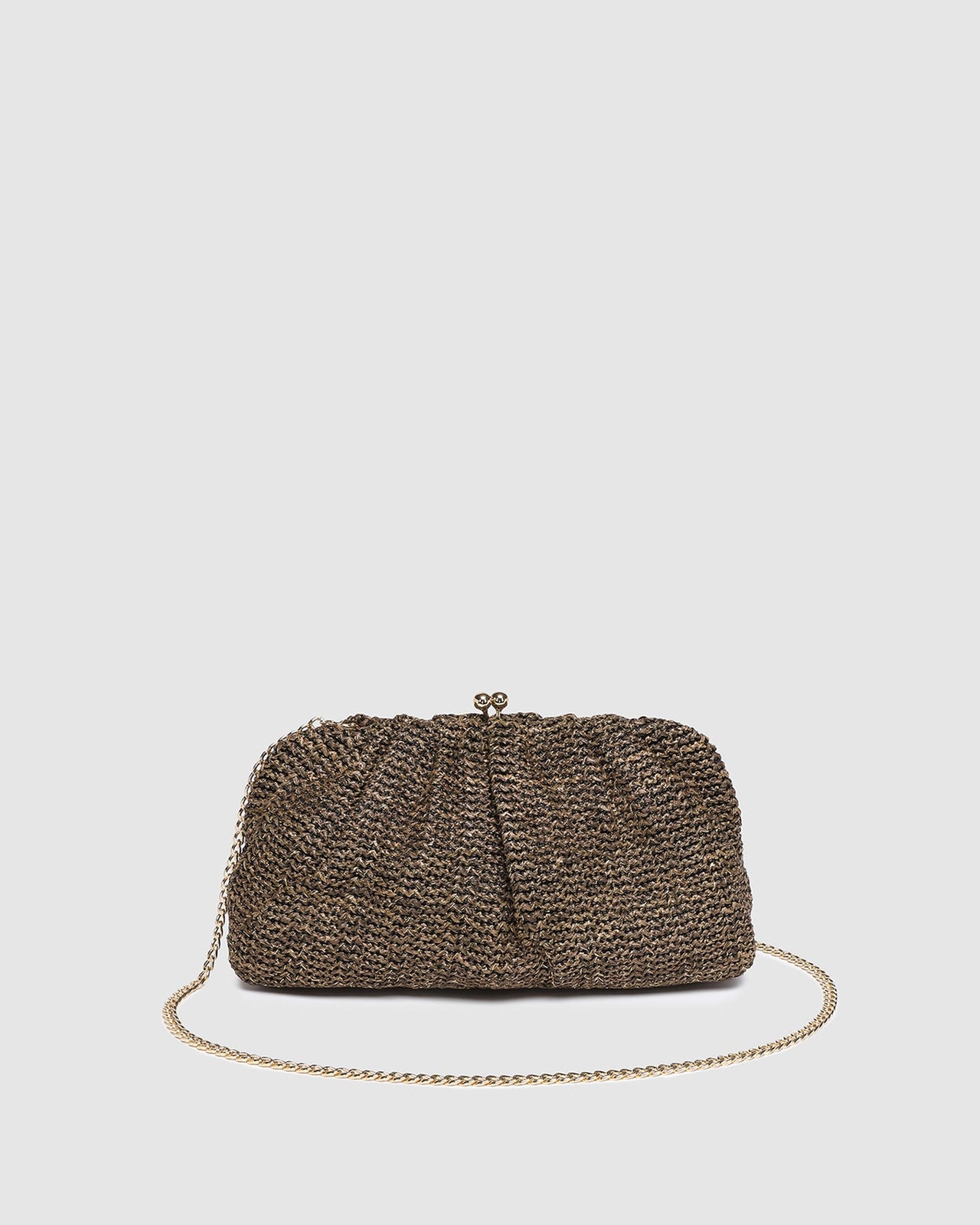 Goldie Clutch - Raffia Chocolate