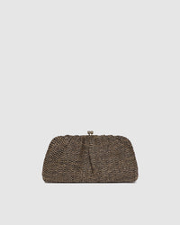 Goldie Clutch - Raffia Chocolate
