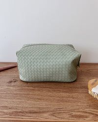 Lucinda Woven Cosmetic Case - Sage Green