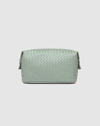 Lucinda Woven Cosmetic Case - Sage Green