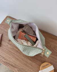 Lucinda Woven Cosmetic Case - Sage Green