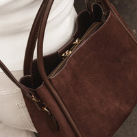 Steffie Suedette Mini Tote Bag - Chocolate