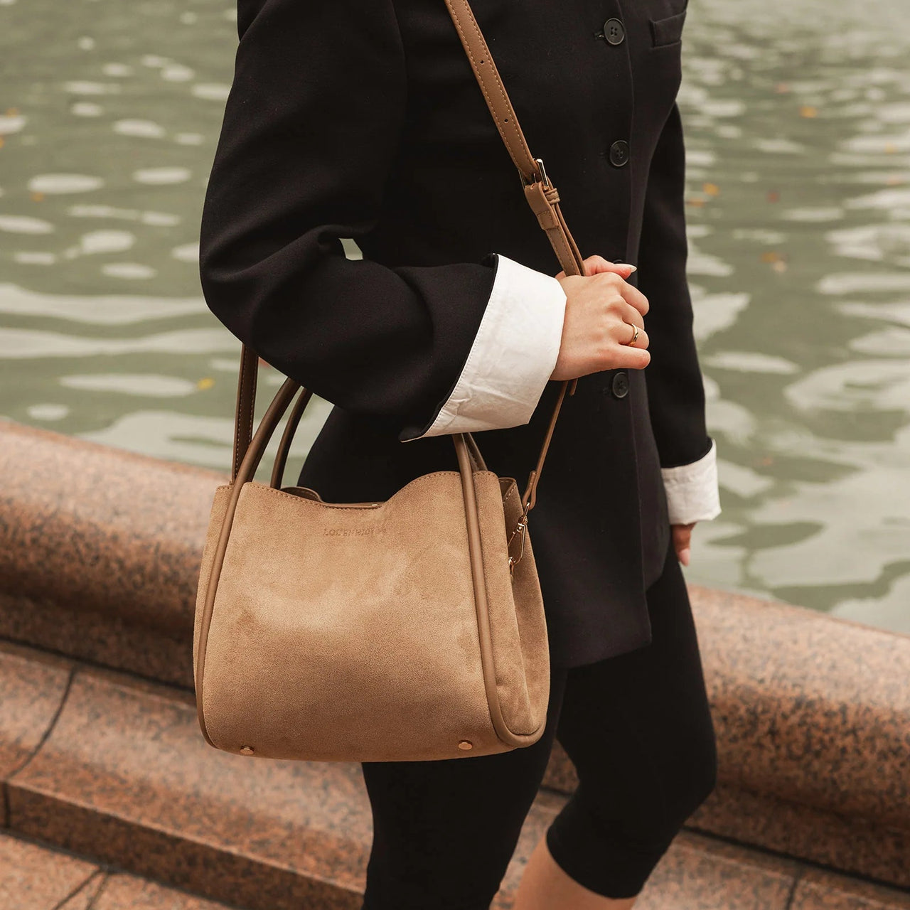 Steffie Suedette Mini Tote Bag - Honey