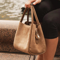 Steffie Suedette Mini Tote Bag - Honey