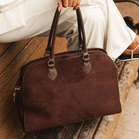 Blaire Tote Bag - Chocolate Suedette