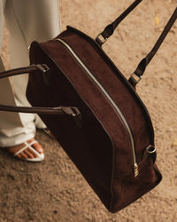 Blaire Tote Bag - Chocolate Suedette