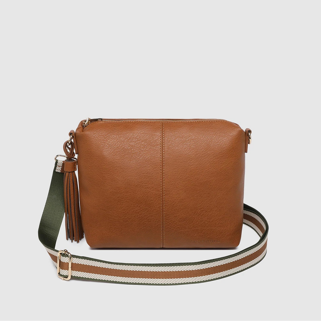 Daisy Stripe Cross Body Bag - Tan