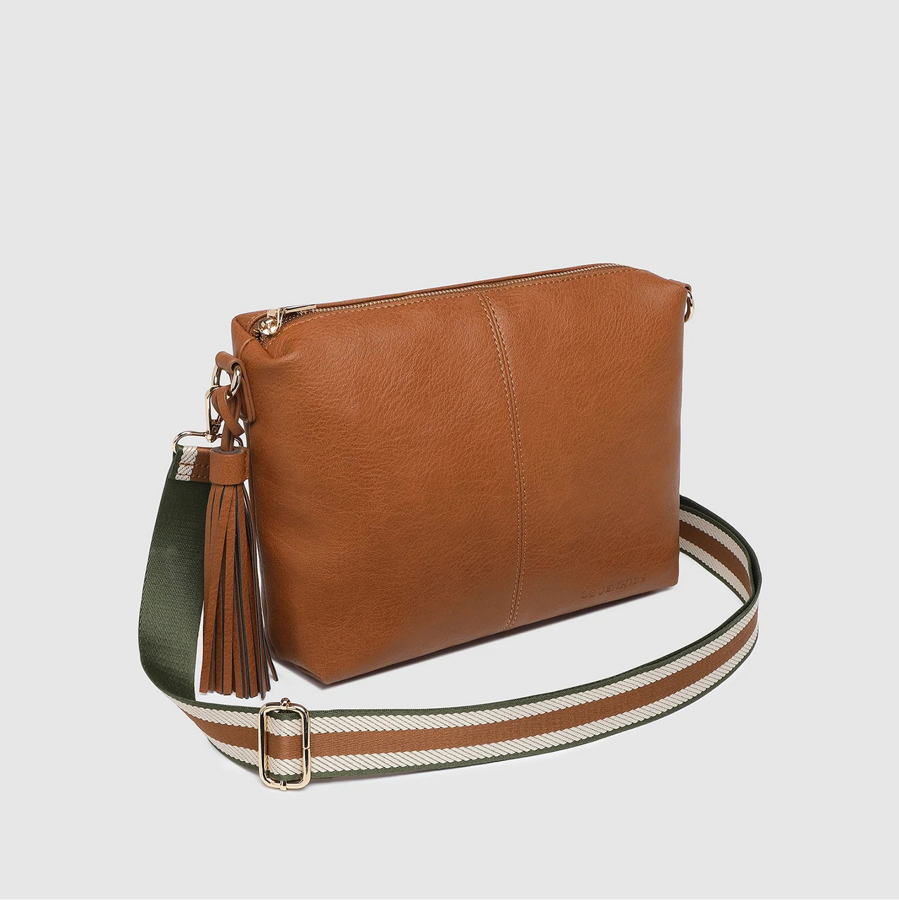 Daisy Stripe Cross Body Bag - Tan