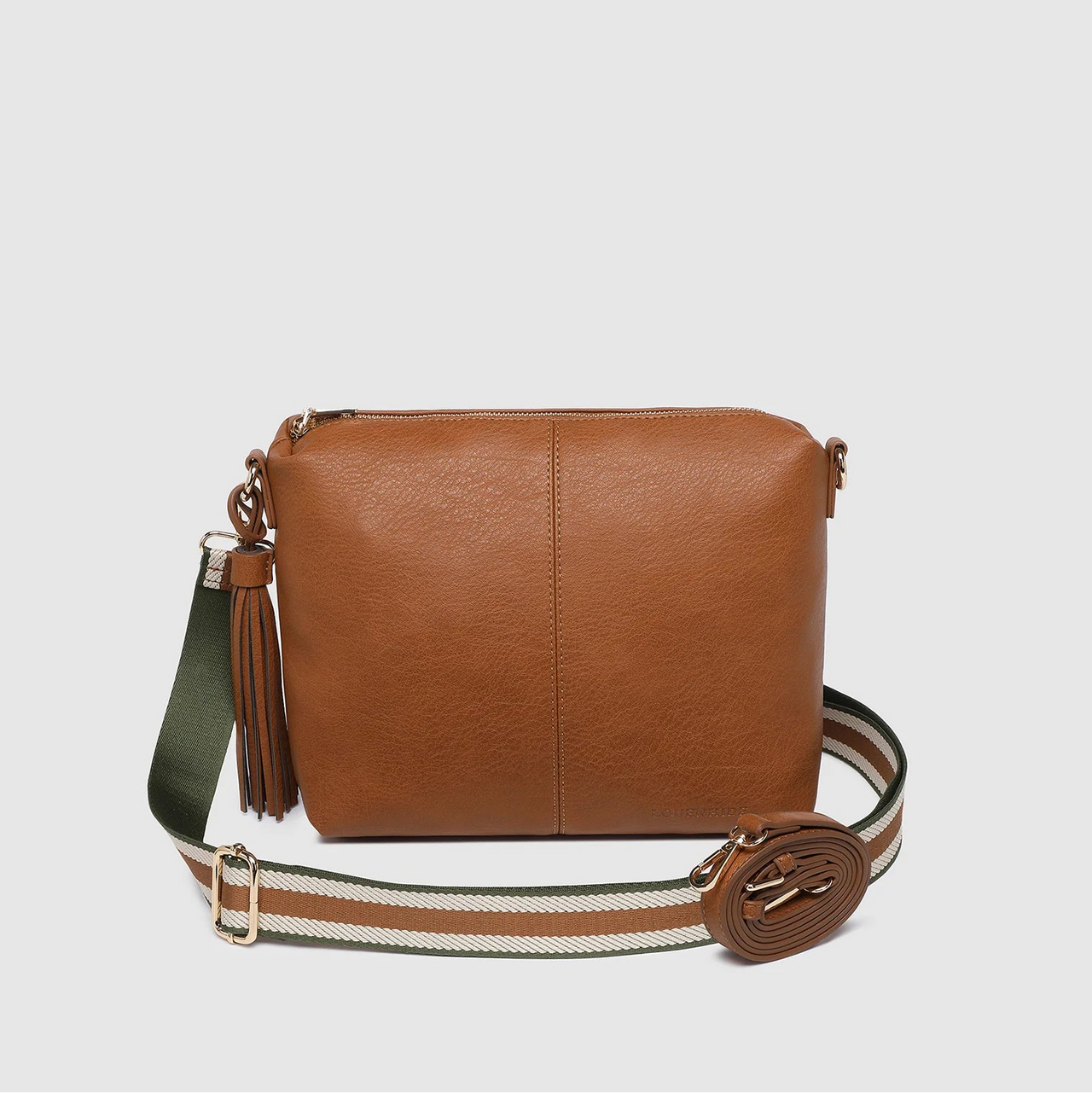 Daisy Stripe Cross Body Bag - Tan
