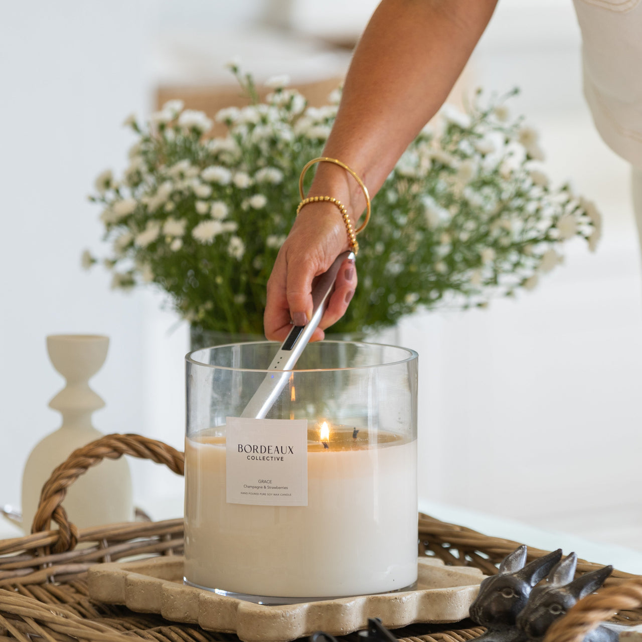 GRACE - Champagne & Strawberries Large Deluxe Candle