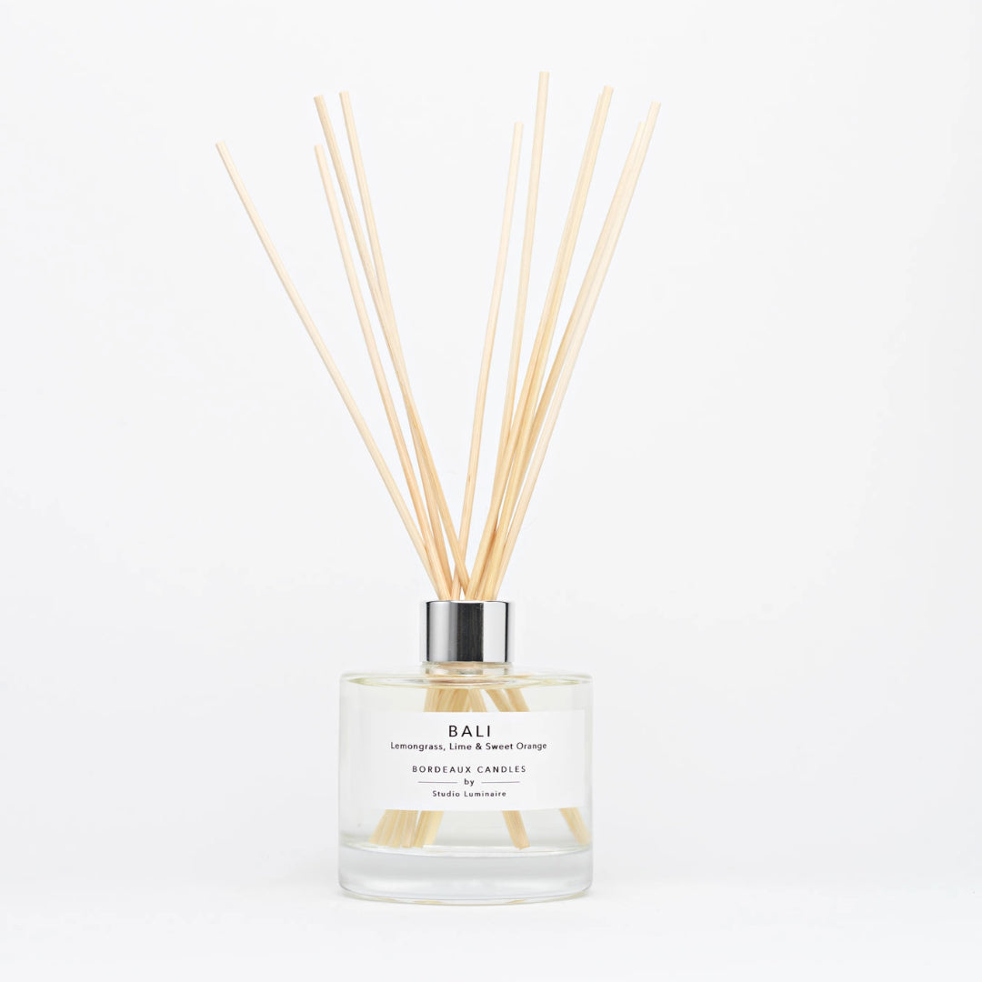 Lemongrass, Lime & Sweet Orange Reed Diffuser with 10 rattan diffuser sticks | Bordeaux Candles | Bordeaux Collective