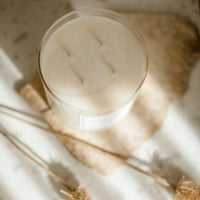 Thumbnail for True Gardenia Floral fragrance 3kg candle with glass vessel and 4 wicks  top view unlit | Bordeaux Candles