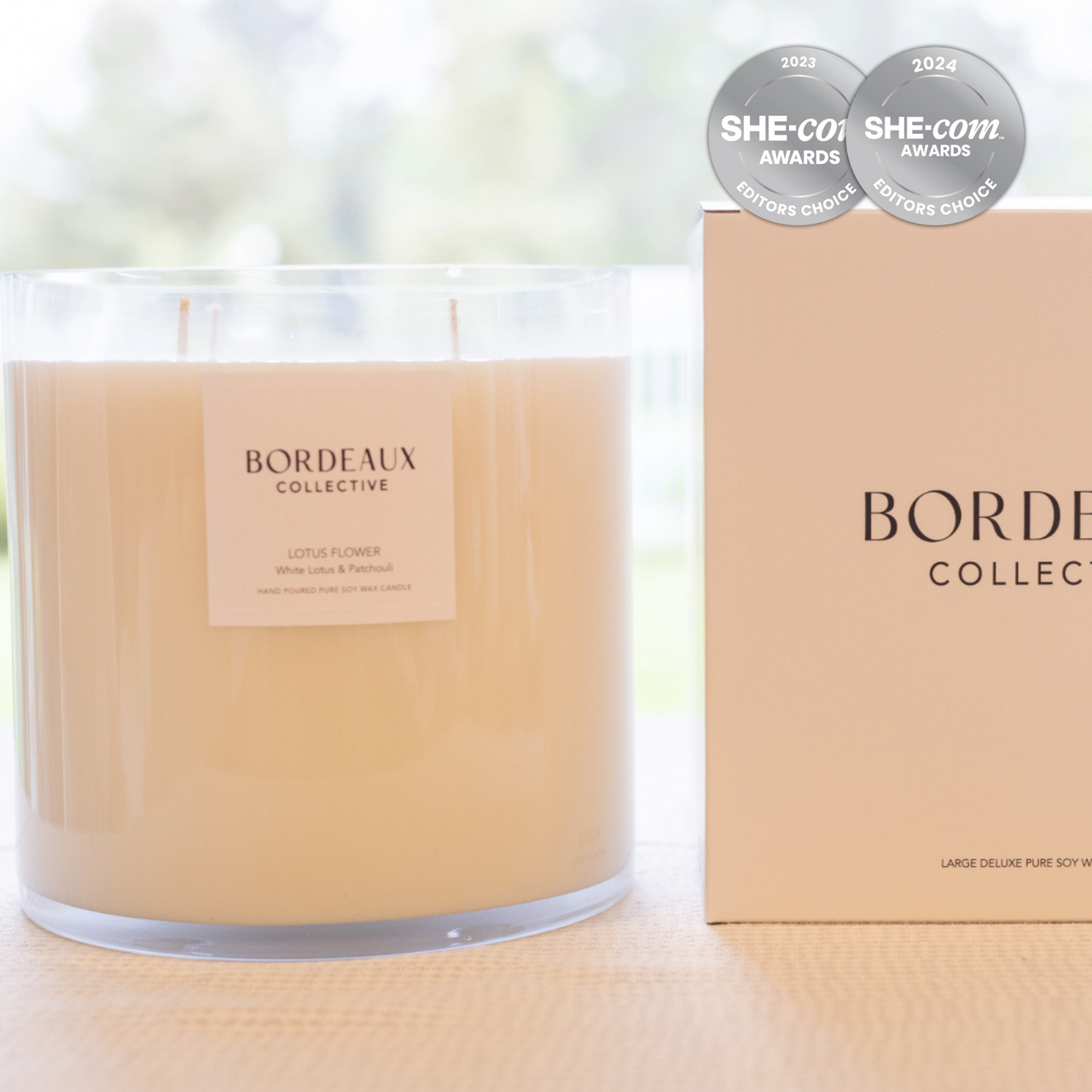 LOTUS FLOWER - Lotus, Vanilla & Patchouli Large Deluxe Candle