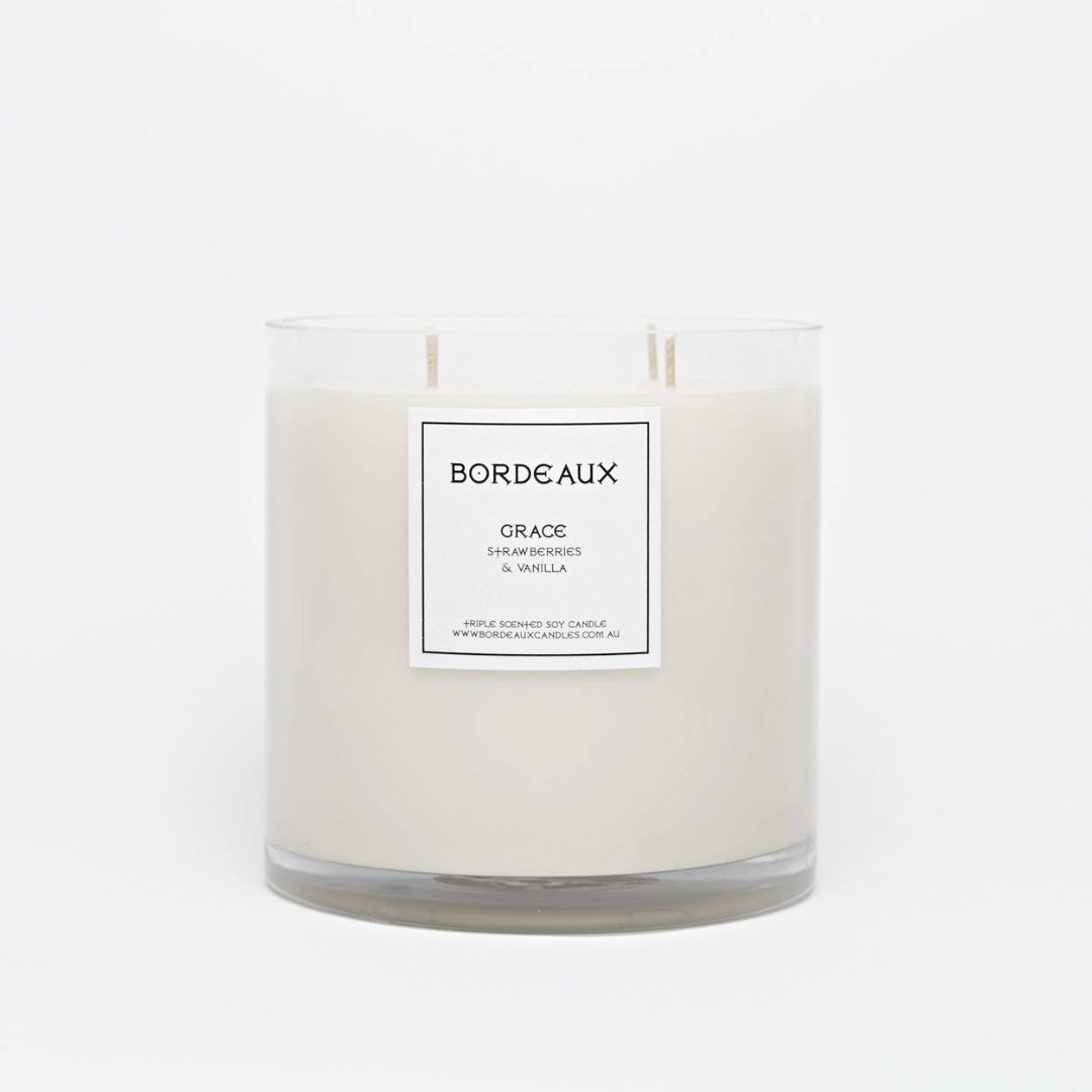 Pure Soy Wax Strawberries & Champagne | Sweet | Strong | Bordeaux Collective | Bordeaux Candles