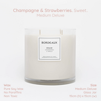 Thumbnail for Strawberries and Champagne | Medium Deluxe | Oversized | Bordeaux Candles | Bordeaux Collective