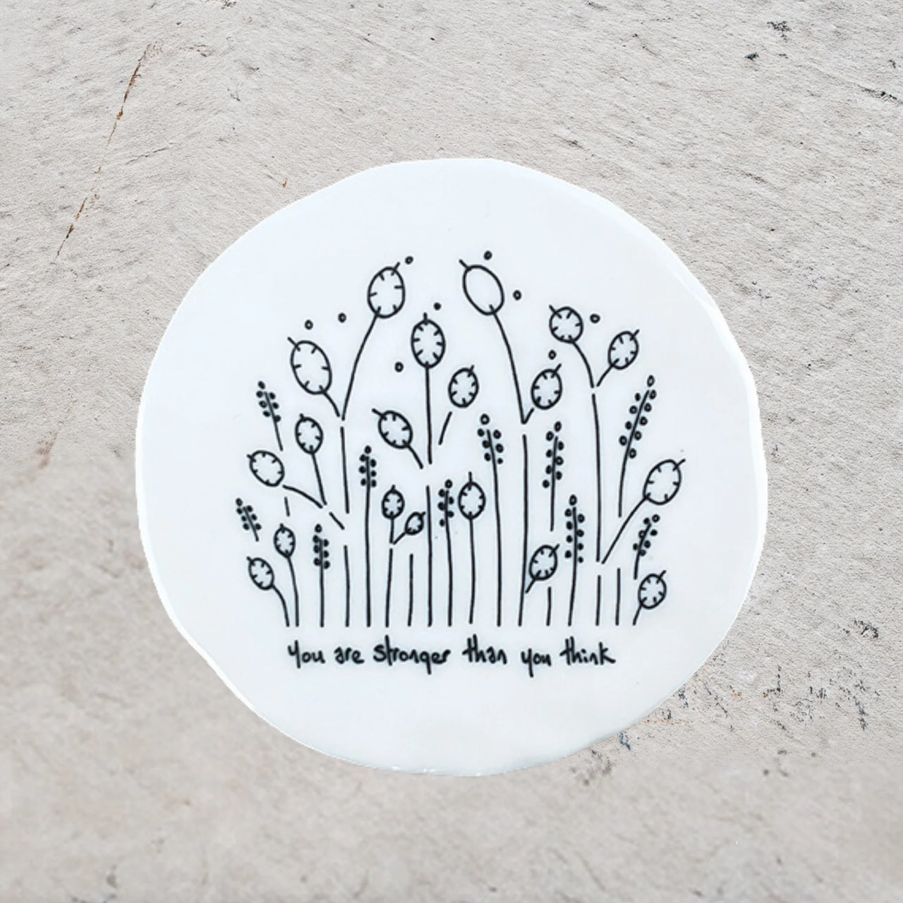 Coasters Floral Round Porcelain - You Are Strong