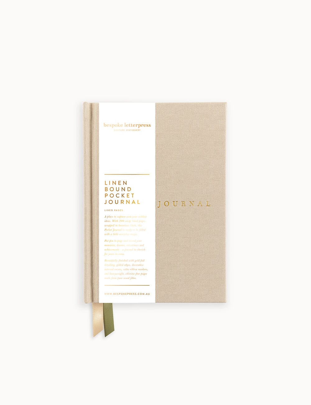Linen Bound Pocket Journal - Desert Sand (Lined)