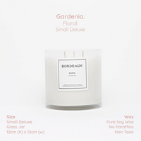 Thumbnail for True Gardenia Floral fragrance 1kg candle with glass vessel and 3 wicks | Bordeaux Candles