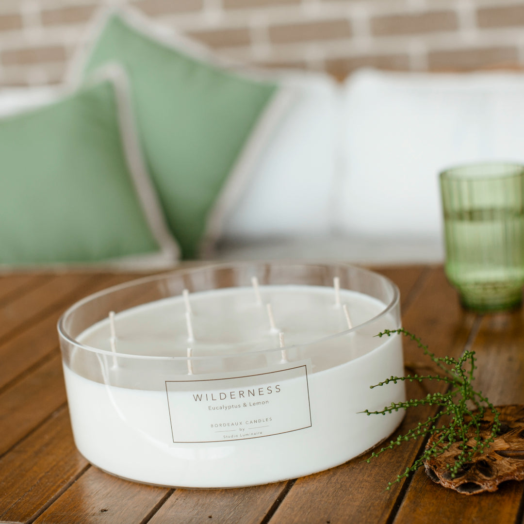 Eucalyptus and Lemon outdoor candle in glass jar | Bordeaux Candles | Bordeaux Collective